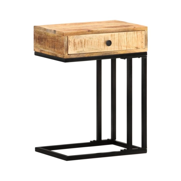 Table d'appoint en forme d'U 45x30x61cm Bois de manguier massif
