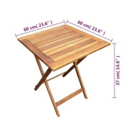 Mobilier de bistro pliable 3 pcs Bois d'acacia solide