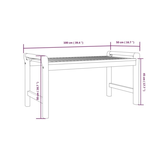 Table basse 100x50x50 cm Bois d'acacia massif