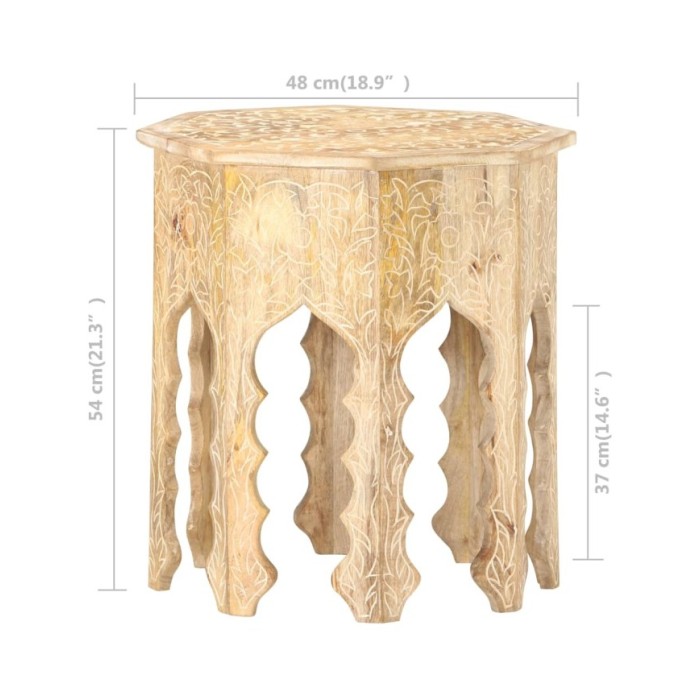 Table d'appoint Ø48 cm Bois de manguier massif