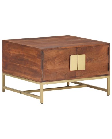Table basse Marron miel 67x67x45 cm Bois solide d'acacia