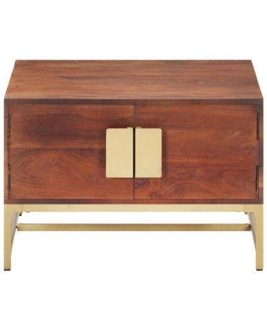 Table basse Marron miel 67x67x45 cm Bois solide d'acacia