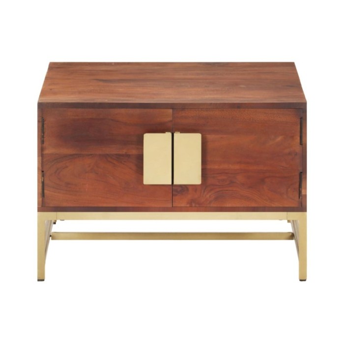 Table basse Marron miel 67x67x45 cm Bois solide d'acacia