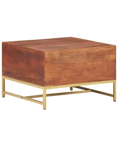 Table basse Marron miel 67x67x45 cm Bois solide d'acacia
