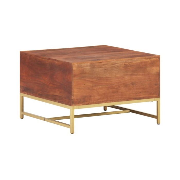 Table basse Marron miel 67x67x45 cm Bois solide d'acacia