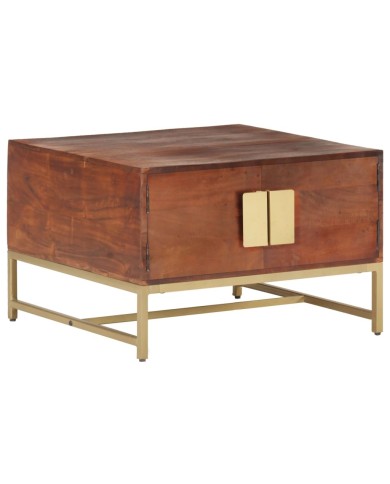 Table basse Marron miel 67x67x45 cm Bois solide d'acacia