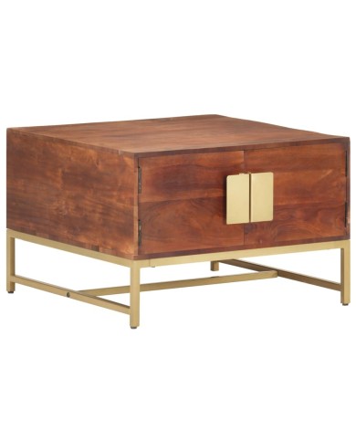Table basse Marron miel 67x67x45 cm Bois solide d'acacia