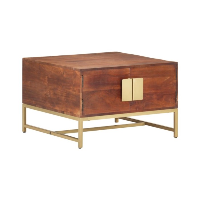 Table basse Marron miel 67x67x45 cm Bois solide d'acacia
