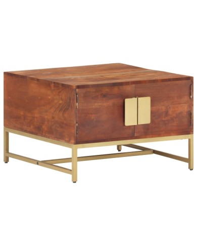 Table basse Marron miel 67x67x45 cm Bois solide d'acacia