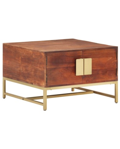 Table basse Marron miel 67x67x45 cm Bois solide d'acacia