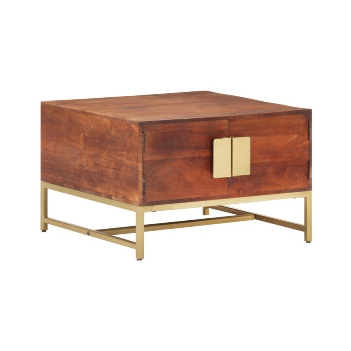 Table basse Marron miel 67x67x45 cm Bois solide d'acacia