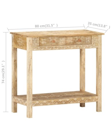 Table console 80x35x74 cm Bois de manguier massif