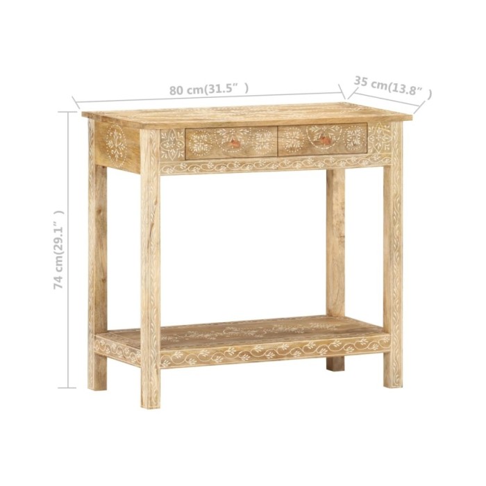 Table console 80x35x74 cm Bois de manguier massif