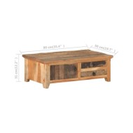 Table basse 90x50x31 cm Bois de récupération massif