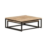Tables gigognes 2 pcs Bois solide de manguier
