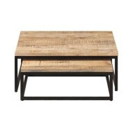 Tables gigognes 2 pcs Bois solide de manguier