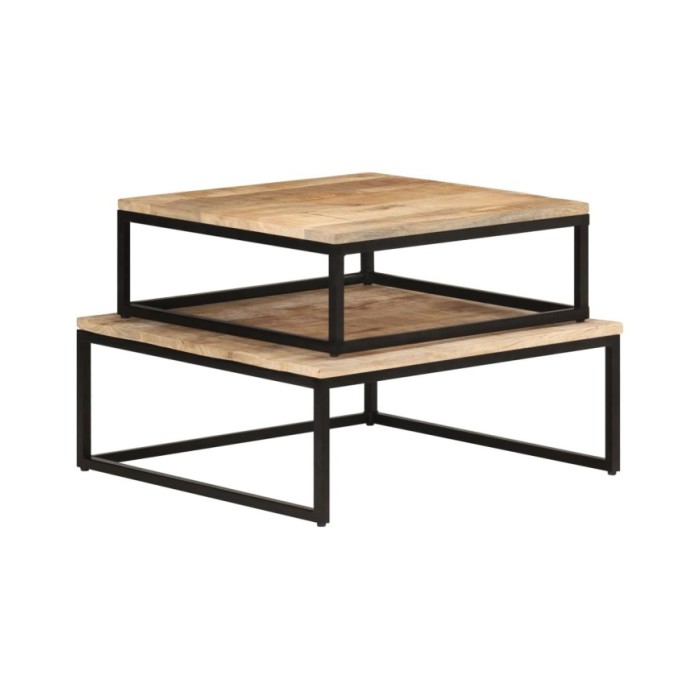 Tables gigognes 2 pcs Bois solide de manguier