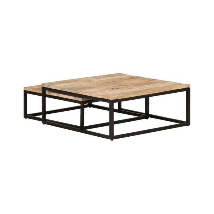 Tables gigognes 2 pcs Bois solide de manguier