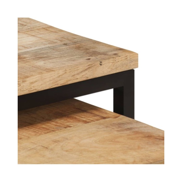Tables gigognes 2 pcs Bois solide de manguier