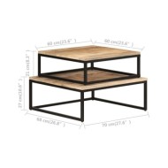 Tables gigognes 2 pcs Bois solide de manguier