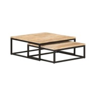 Tables gigognes 2 pcs Bois solide de manguier