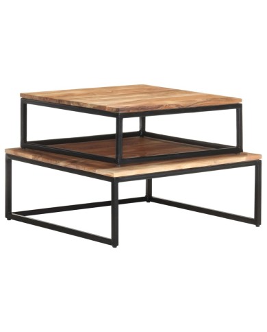 Tables basses gigognes 2 pcs Bois d'acacia massif