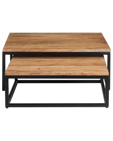 Tables basses gigognes 2 pcs Bois d'acacia massif