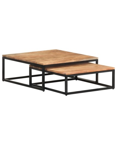 Tables basses gigognes 2 pcs Bois d'acacia massif