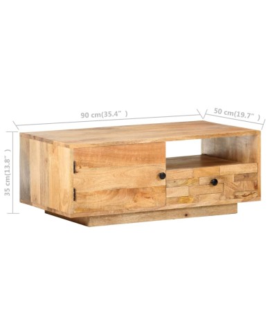 Table basse 90x50x35 cm Bois solide de manguier