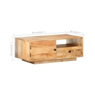 Table basse 90x50x35 cm Bois solide de manguier