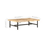 Table basse 142x90x42 cm Bois de manguier massif