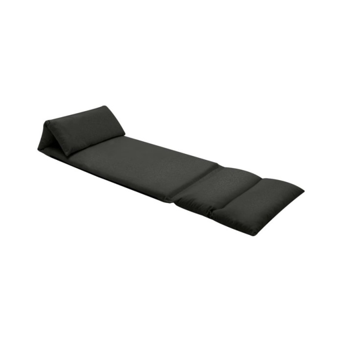 Chaise pliable de sol Noir Microfibre