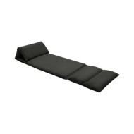 Chaise pliable de sol Noir Microfibre