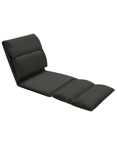 Chaise pliable de sol Noir Microfibre