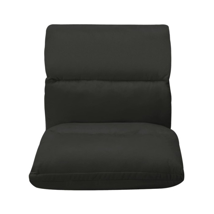 Chaise pliable de sol Noir Microfibre