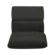 Chaise pliable de sol Noir Microfibre