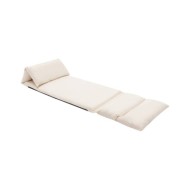 Chaise pliable de sol Crème Microfibre