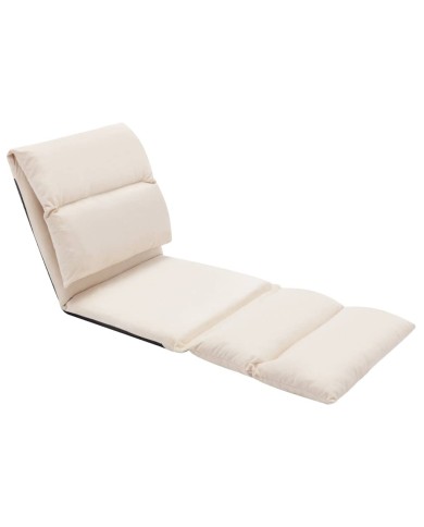 Chaise pliable de sol Crème Microfibre