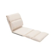 Chaise pliable de sol Crème Microfibre