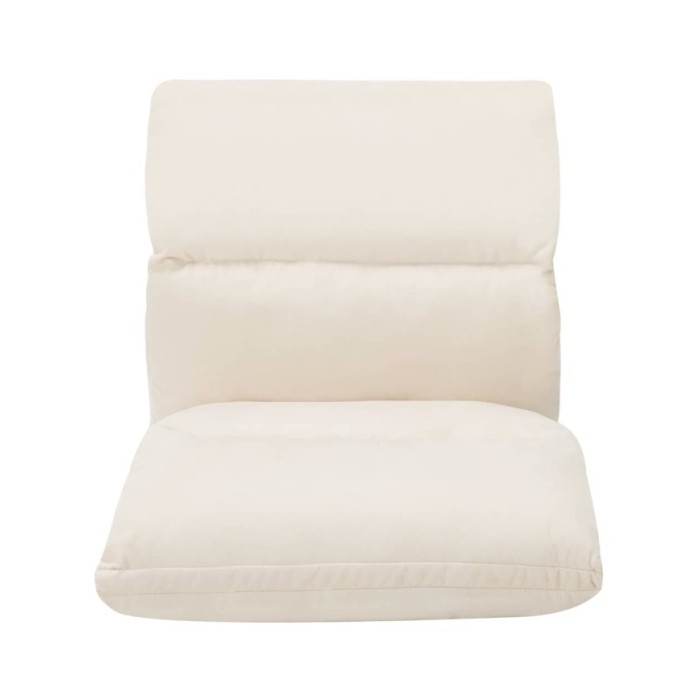 Chaise pliable de sol Crème Microfibre