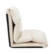Chaise pliable de sol Crème Microfibre