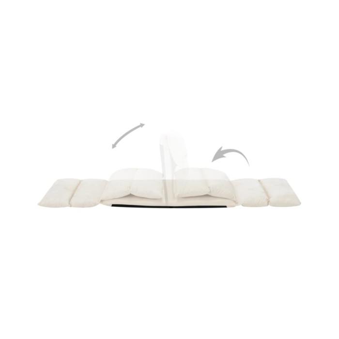 Chaise pliable de sol Crème Microfibre