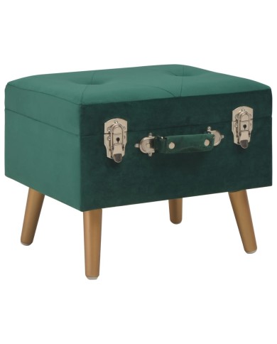 Tabouret de rangement 40 cm Vert Velours
