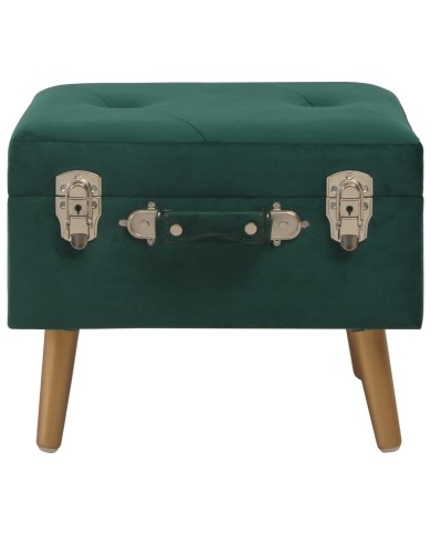 Tabouret de rangement 40 cm Vert Velours