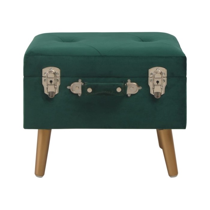 Tabouret de rangement 40 cm Vert Velours