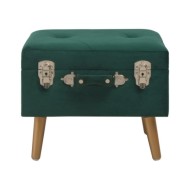 Tabouret de rangement 40 cm Vert Velours