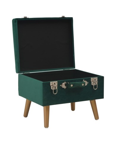 Tabouret de rangement 40 cm Vert Velours