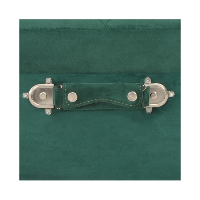 Tabouret de rangement 40 cm Vert Velours