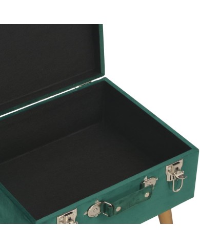 Tabouret de rangement 40 cm Vert Velours