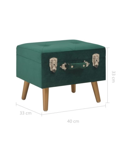 Tabouret de rangement 40 cm Vert Velours